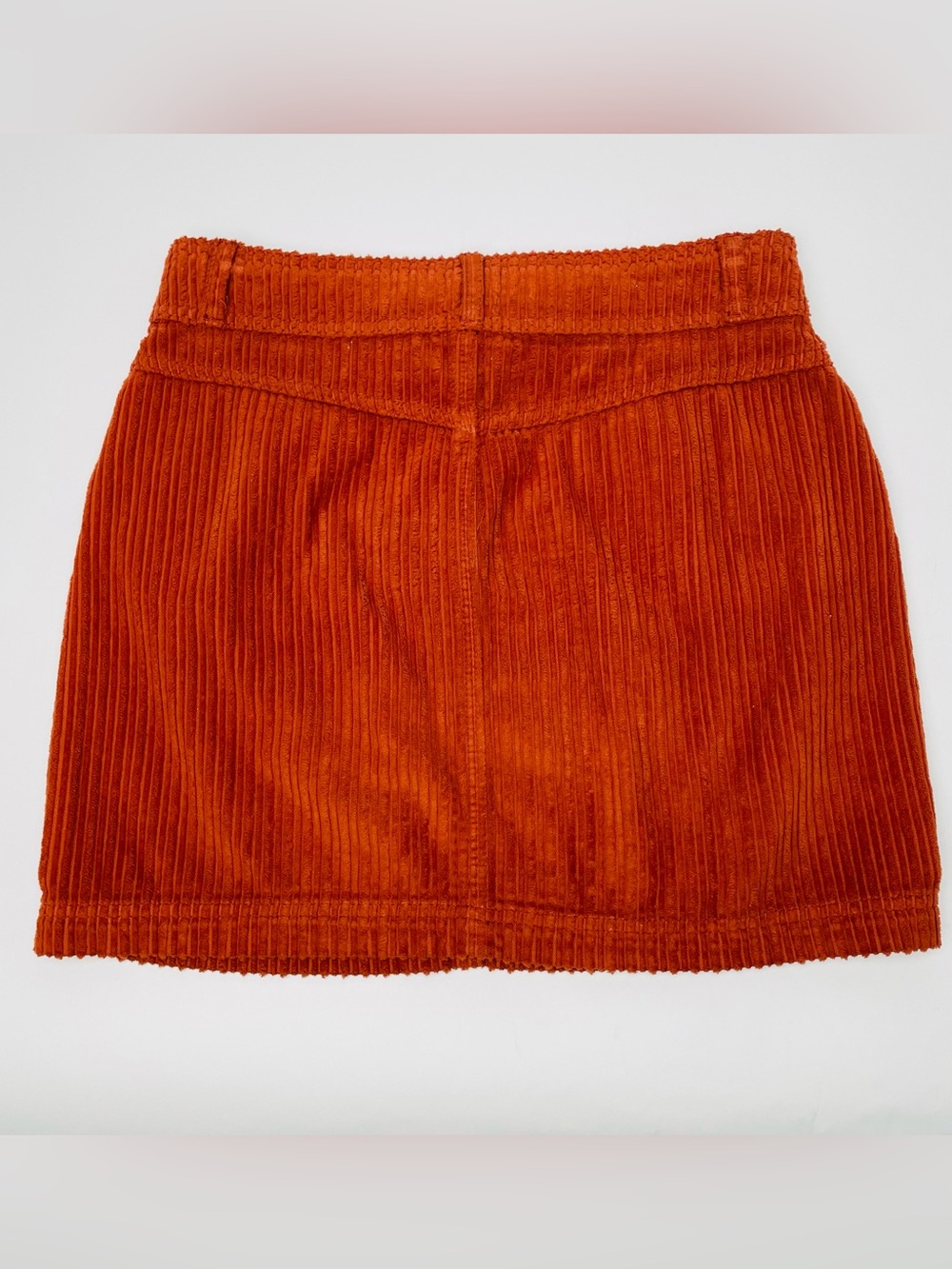 BDG Rust Burnt Orange Corduroy Zip Pocket Fall Autumn Casual Mini Skirt | Medium - Picture 5 of 8
